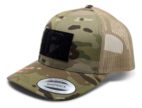 Gorra Trucker Snapback Con Visera Curva Y Camuflaje Multicol