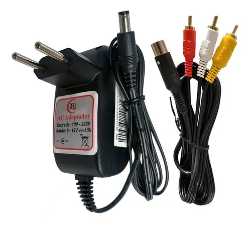comprar Kit Fonte E Cabo Av P Mega Drive 1 E 2 E Genesis 