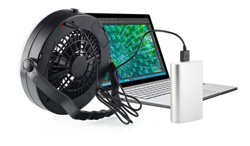 Imagem 6 de 10 de 2-em-1 Usb Recarregável Tenda De Campismo Ventilador Led Lan