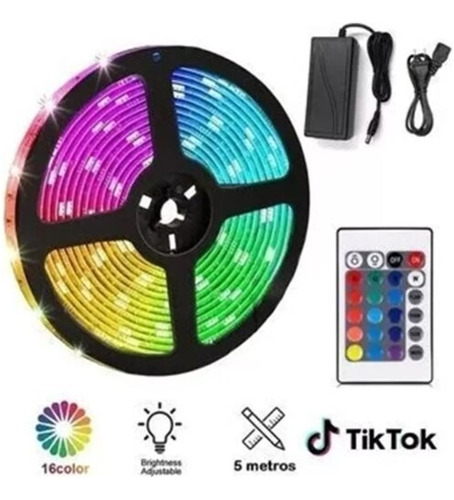 Cinta Tira Luces Led Rgb 5 Metros Con Control