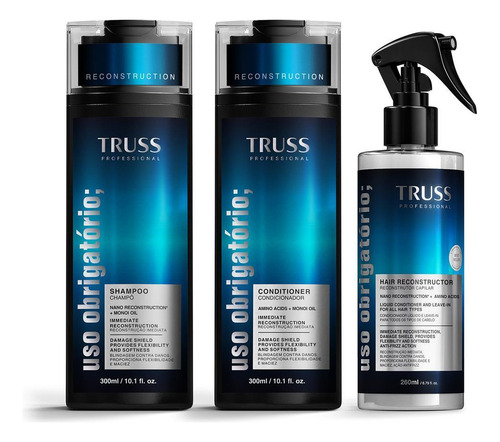 Truss Uso Obrigatório Kit Shampoo Condicionador E Reconstrut