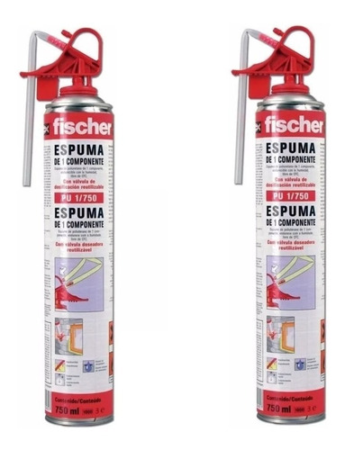 Espuma Poliuretano Expandido Fischer 750ml Aerosol Foam 2 Un