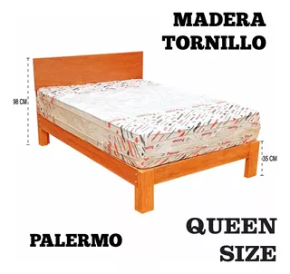 Cama Queen Size,madera Tornillo,modelo Palermo