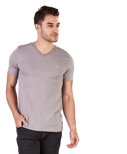 027302-6 Oggi Jeans - Hombre Playera Cuello V Gris