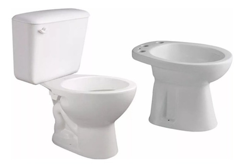 Inodoro Largo Deposito Asiento Y Bidet Ferrum Andina 