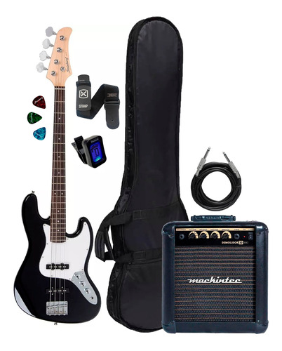 Kit Contra Baixo Jazz Bass Strinberg Jbs40bk + Cubo Completo