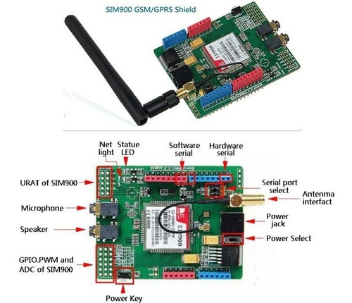 Modulo Wireless Gsm Sim900 Quad Band Shield Arduino