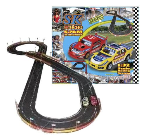 Pista De Autos Grande Tc Ocho Sk Scalextric Recorrido 5,76m