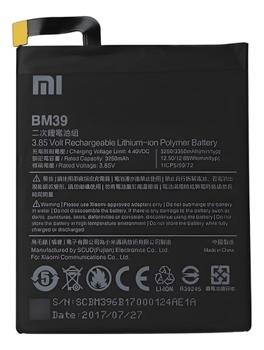 Bateria Bm39 Para Celular Xiaomi Mi6 Digital Moron