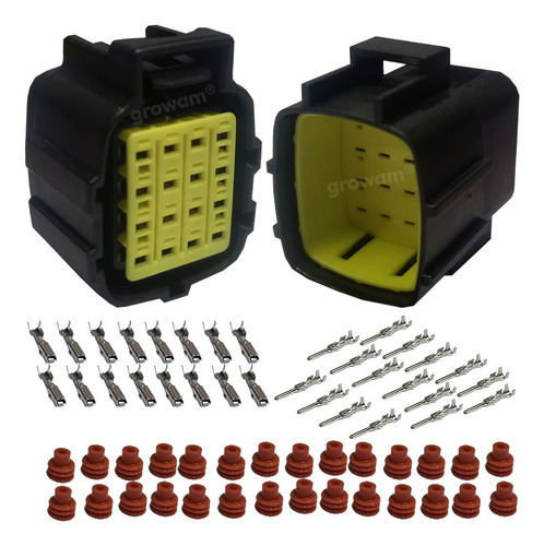 Ficha Conector Estanco Econoseal 16 Vías Macho Hembra X 5 Color Juego