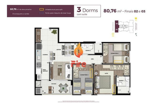 Imagem 4 de 15 de Apartamento Para Venda Em Curitiba, Ecoville, 3 Dormitórios, 1 Suíte, 2 Banheiros, 2 Vagas - F00560_2-806418