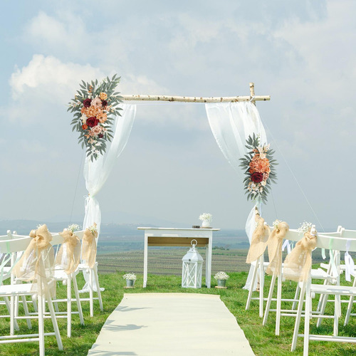 Botín Floral Artificial Boda Arco Flor Hecho A Estilo A, 2 U