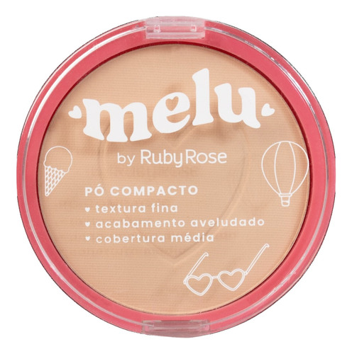 Pó Compacto Melu Efeito Matte Aveludado - Escolha Sua Cor