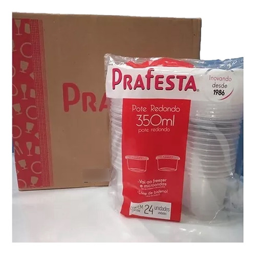 Pote Plastico Marmita Red 350ml 432 Und Microondas Freezer