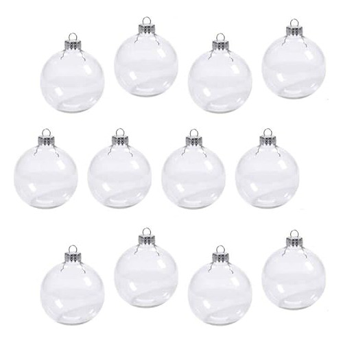 Hanging Clear Glass Ball Ornaments Fillable Ornament Ba...