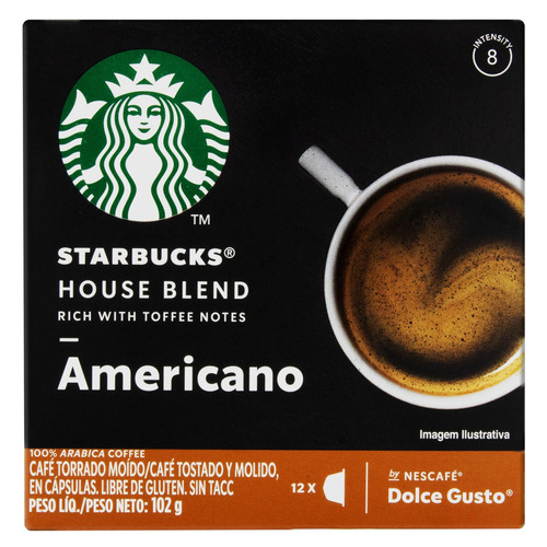  Starbucks Americano House Blend Café house blend en cápsula 12 unidade