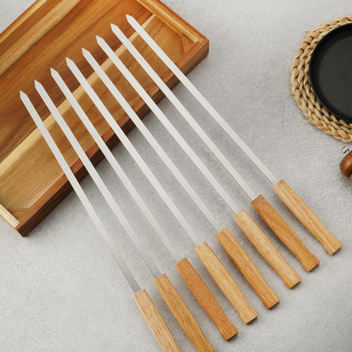 8x Brochetas Planas Largas De Shish Kebab Brochetas De