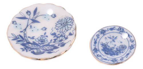 1:12 Miniatura Juego De Té De Porcelana Plato Taza Olla