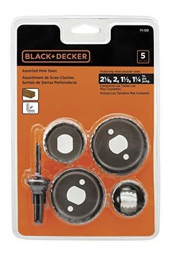 Negro + Decker Agujero Kit Saw, Clasificado, 5-piece (71-120