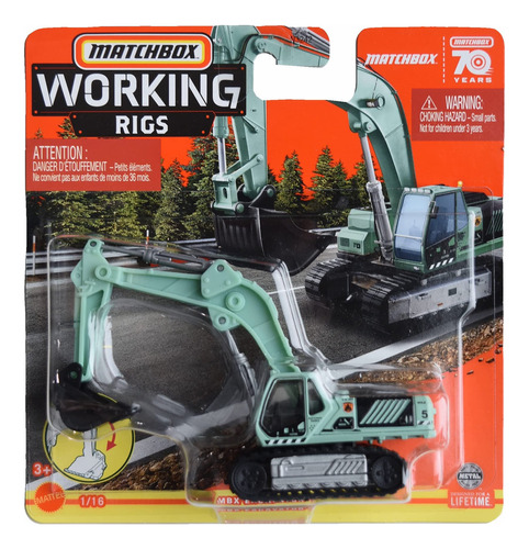 Matchbox Mbx Excavadora, Equipos De Trabajo 1/16