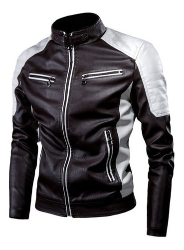 Chaqueta Vini Piel Slim Fit Moda Hombre Tipo Biker Hh9