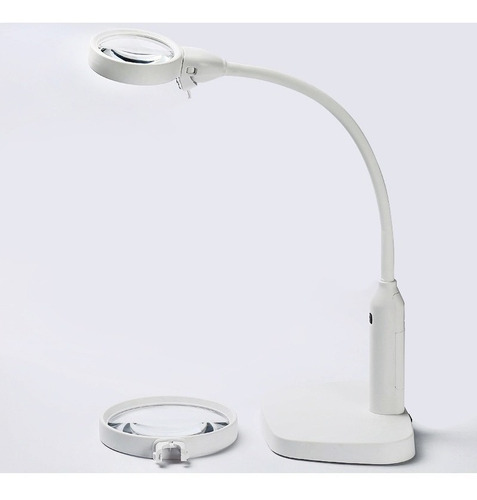 Imagem 3 de 10 de Lupa De Bancada Profissional 2x 5x Clip Ou Mesa Luz De Led