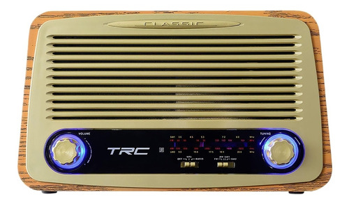 Caixa De Som Portátil Retrô 35wrms Bluetooth Am/fm Trc 212 110V/220V