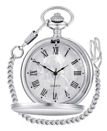 Reloj De Bolsillo De Cuarzo Liso Con Números Romanos/árabes 