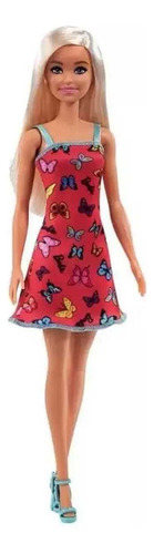 Boneca Barbie Fashion Vestido Com Borboletas Mattel T749