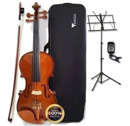 Kit Violino Eagle 1/2 Ve421 Completo + Estante + Afinador