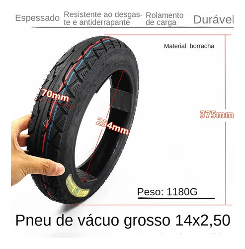 Pneus 14x2,50 (64-254) Com Vácuo 2,50-10 Espessos