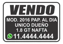 Comprar Calco Cartel Vendo Auto X 3unidades Impreso Rotulado