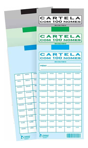 100 Cartelas De Rif 10 15 25 50 E 100