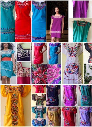 Paca 20 Vestidos Artesanales Mexicanos Diseños Surtidos