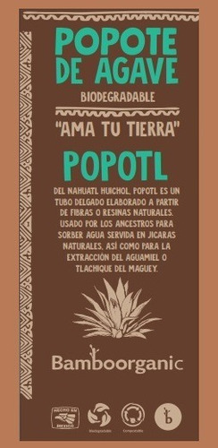 Imagen 6 de 7 de Popote Biodegradable Fibra Agave 500 Popotes Ecologicos