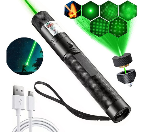 Verde Láser Recargable 20km 5000 Mw Alcance Línea Hot Warm Continua Cgq,con Usb