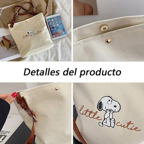 Sjx Bolsos De Moda Bolso Mano Snoopy Lona Bandolera Mujer