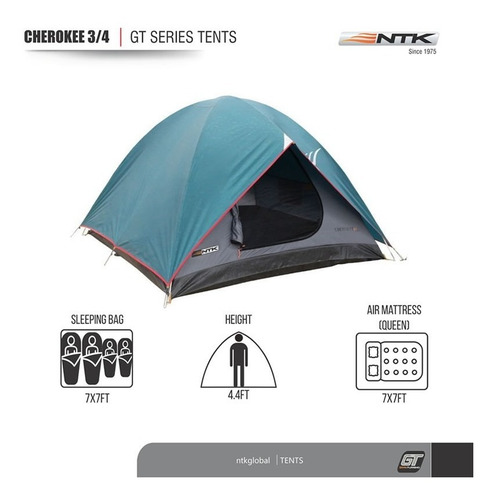 Imagen 8 de 9 de Carpa Iglu 3/4 Personas Ntk Cherokee 2500mm - Local Palermo