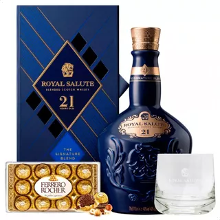 Whisky Chivas Royal Salute 21 Años + Ferrero Rocher + Vaso