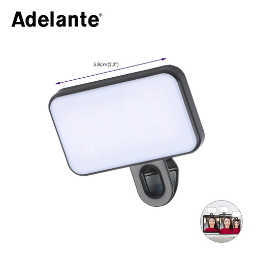 Luz Led Celular Lámpara Con Clip Para Teléfono De Bolsillo Negro