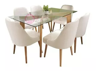 Juego De Comedor Vintage 6 Sillas Moderno