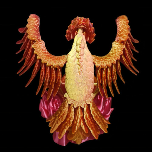 Figura De Ave Fenix Articulada Impresa En 3d
