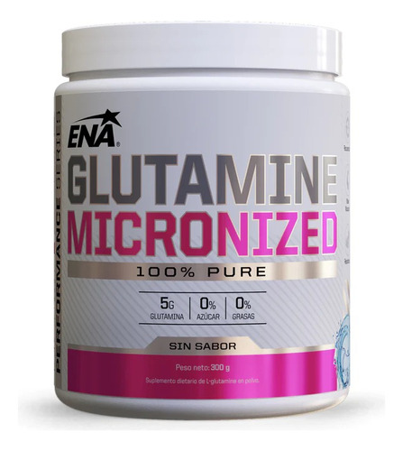 Glutamina Ena Sport Micronizada 300gr  100%pura Recuperación