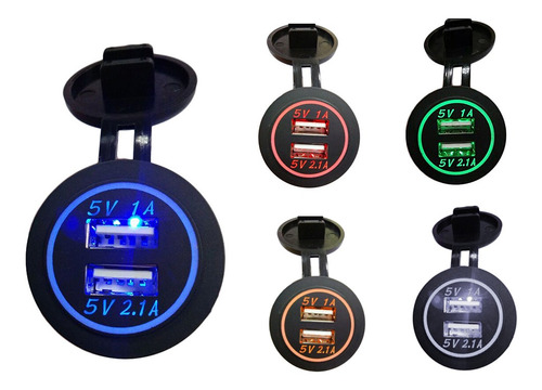 Imagen 11 de 12 de 3.1a 12-24v Cargador De Doble Usb Puertos Zócalo Adaptador