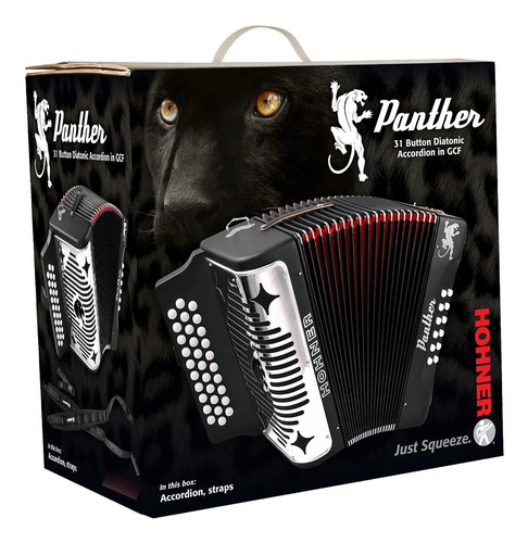 Acordeón Diatónico De 3 Líneas Hohner 3100fb, Panther, Fbe
