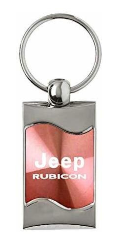 Jeep Premium Chrome Spun Wave Pink Wrangler Rubicon Llavero 