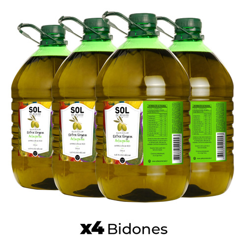 Aceite De Oliva Ev Sol De Aculeo Arbequina 4 X 5000 Ml