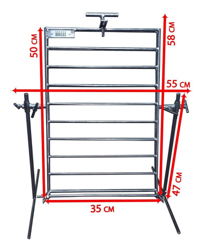 Imagen 2 de 10 de Parrilla Asador Portátil Estaca Pinche 35x50cm - Brasas®
