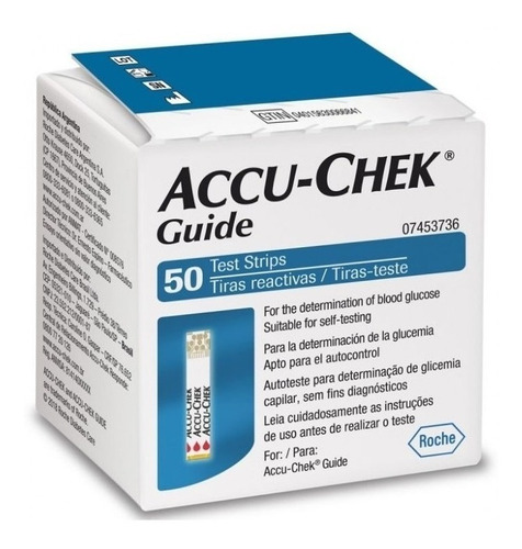 Tiras Guide Accu-chek 50 Unidades Para Controle Da Glicemia