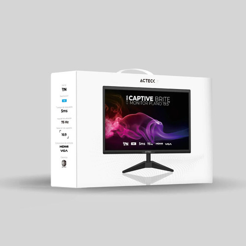 Monitor Acteck Con Pantalla De 19.5 60hz 127v Y Resolución